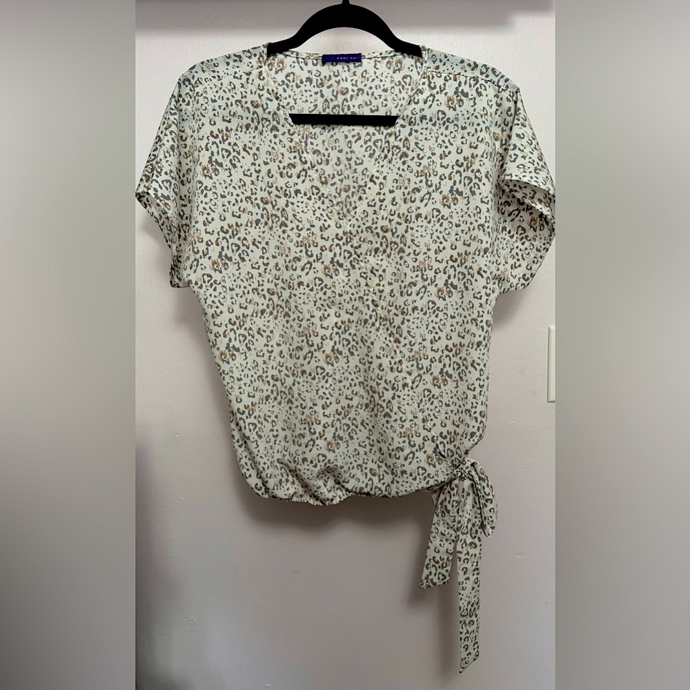 WEST K Women's Dallas Side-Tie Short Dolman Sleeve Faux Wrap Top NWOT